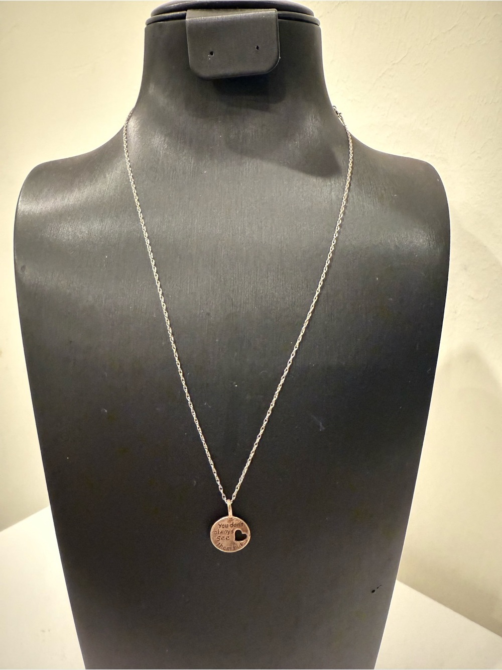 Sterling Silver Heart Cutout Pendant Necklace - Silver